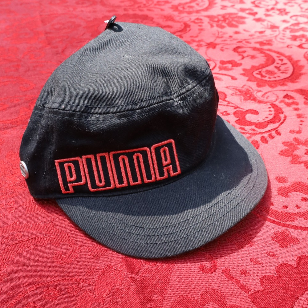 Puma Cadet Military Cap Mens One Size Black Good Red Embroidered Logo Strapback